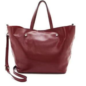 Monserat De Lucca Anthropologie Docente Tote Rich Burgundy Red Cow Leather Bag